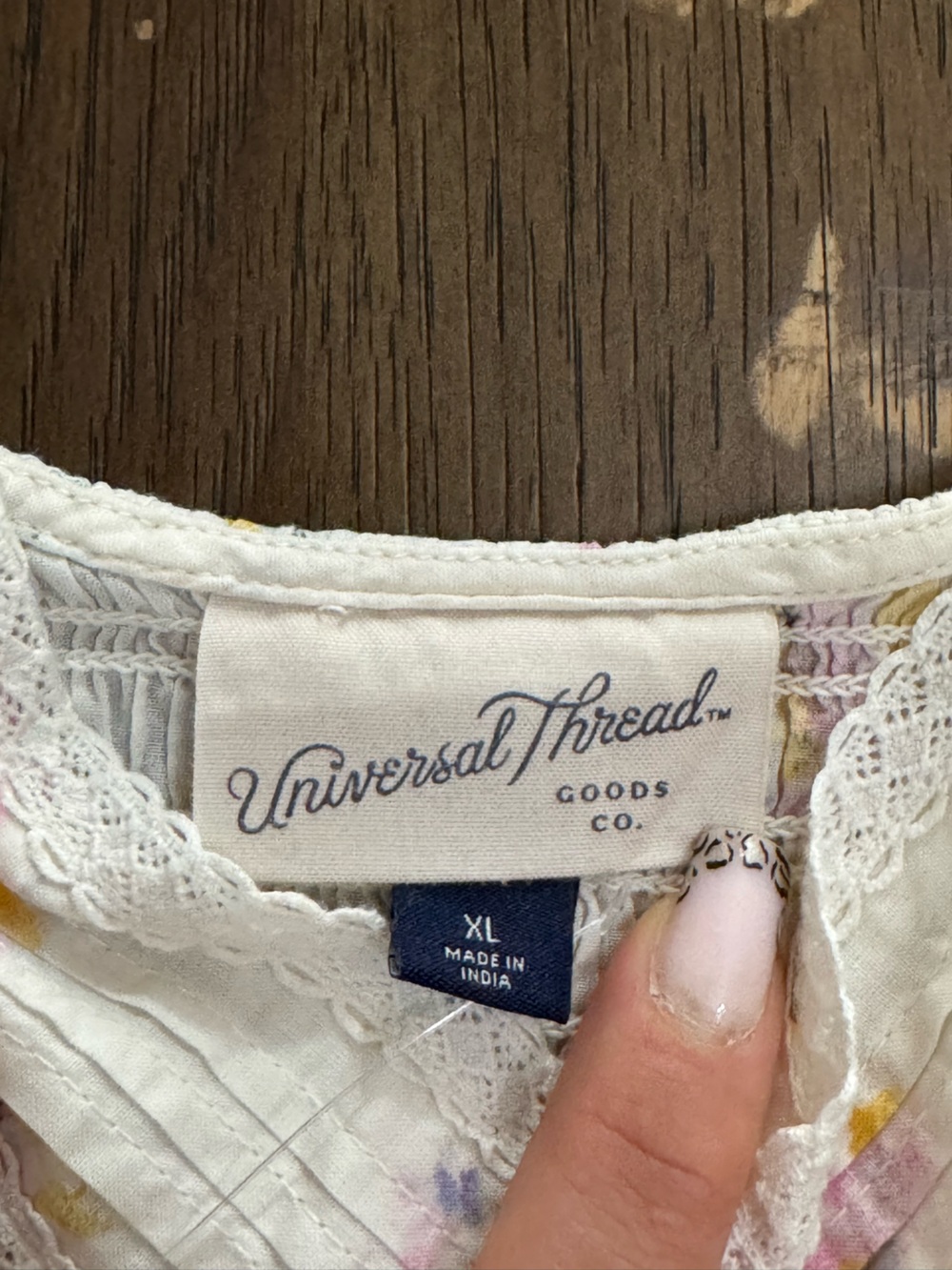 Universal Thread Cream Floral Button-Front Ruffle Blouse - Picture 3 of 8